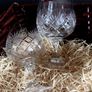 A pair of crystal brandy glasses/snifters. Image 3