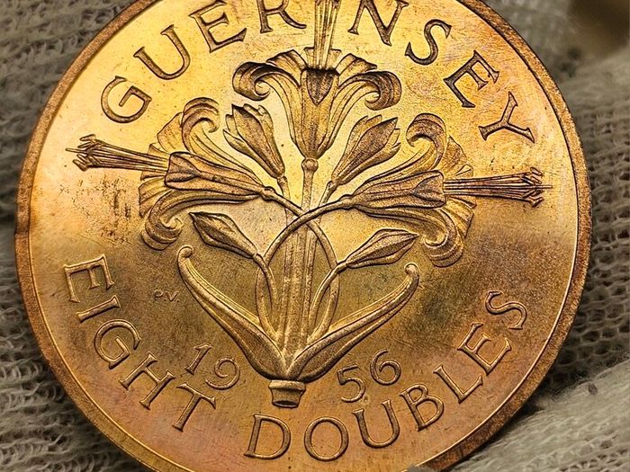 Guernsey Proof 1956 Double Coin Set Scarce Stunning Gem Coins