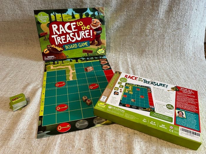 4 board games for kids: Poo Bingo, Junior Rummikub & cooperative games Outfoxed, Race to the Treasure