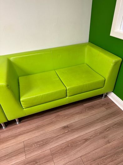 Lime Green sofas with chairs