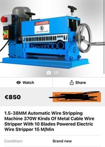 1.5mm-40mm Wire Stripping Machine 10 Blades Stripper Copper Recycling 220v