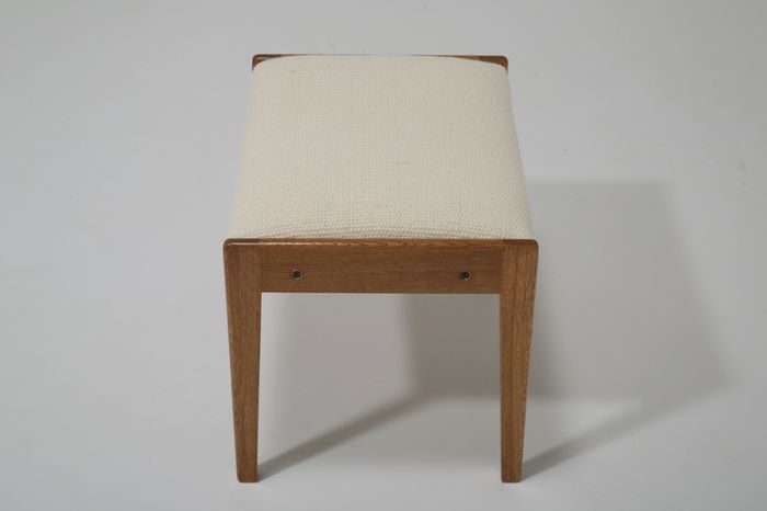 Vintage Studio Donegal Tweed and Oak Stool, 1960s.