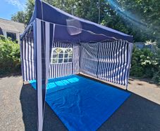 Blue Outdoor Popup Gazebo with 2 side panels