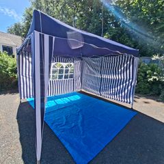 Blue Outdoor Popup Gazebo with 2 side panels