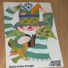 Watercolour: Quick on the Draught World Cup '98. Original Artwork By Piet Sluis.