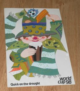Watercolour: Quick on the Draught World Cup '98. Original Artwork By Piet Sluis.
