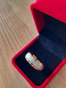 Tungsten carbride ring 14k gold plated size 10.5