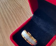 Tungsten carbride ring 14k gold plated size 10.5