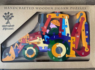 Alphabet Digger Backhoe jigsaw puzzle by Alphabet Jigsaws Brand new