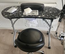 Foldable Nail Tech Desk + Ergonomic Chair Set