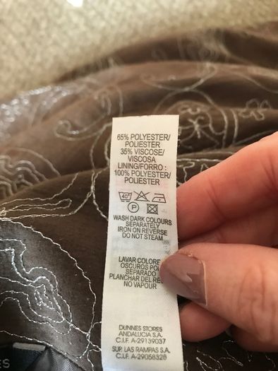 Dunnes brown ladies skirt with silver embroidery detail size 12