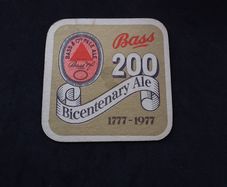 Bass : 200 Bicentenary Ale -,1777 - 1977 , Vintage Beer Mat/Coaster
