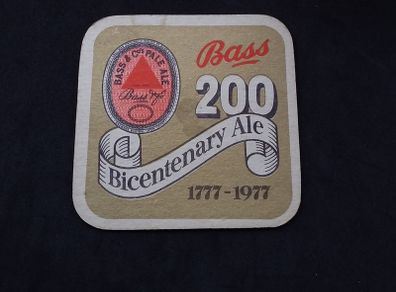 Bass : 200 Bicentenary Ale -,1777 - 1977 , Vintage Beer Mat/Coaster
