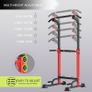 Pull Up & Dip Station Dip Stand Power Tower, Adjustable Height Home Strength Training Fitness Workout Station, Suitable for Teenagers, Women, Men (Red) Image 2