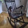 Vintage Dark Wood Rocking Chair Image 3