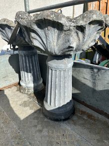 Stone garden planters bird bath