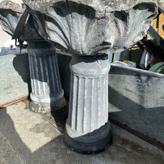 Stone garden planters bird bath