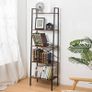 NEW SALE | Bookcase Bookshelf Ladder Shelf 5-Tier Steel Frame Industrial Style Storage Rack Organiser Standing Shelf for Office Study Living Room Bedroom 56x32x172cm Image 2