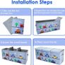 Extra Large Kids Toy Storage Box with Lid,Foldable Oxford Toy Storage Organizer Box for Boys 96/32/40cm Toy Chest with Handles for Bedroom Nursery,Animal Car Image 6