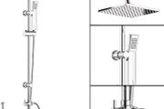 NEW SALE | Modern Chrome Riser Rail Mixer Square Shower Head Kit for Bath Tap