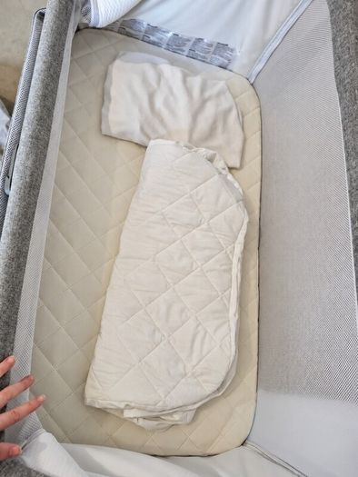Mamas & Papas Lua Bedside Crib Grey and Carry Bag