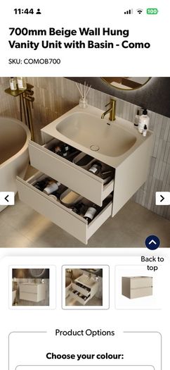 bathroom vanity unit with basin