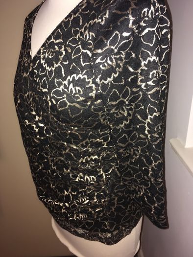 Kaliko Black and Gold  wrap style Top - Size 8