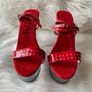 Red Platform Stiletto Sandals / Heels Image 3