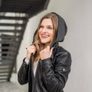 Ladies Biker Style Leather Jacket Image 3