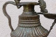 Antique Nepali Brass Oil Lamp - Sukunda H-9"