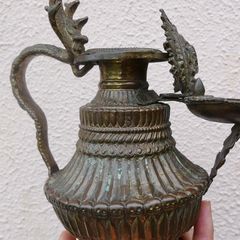 Antique Nepali Brass Oil Lamp - Sukunda H-9"
