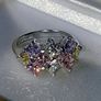 Vintage Sterling Silver Multi-Coloured Sapphire Cluster Image 7
