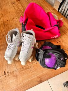 Roller Skates size 3, bag & protector pads