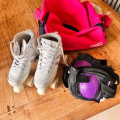 Roller Skates size 3, bag & protector pads