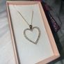 9ct gold, diamond heart necklace Image 2