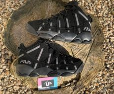 Premium FILA Mids Black Suede Grey Silver