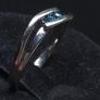 14ct White Gold Blue Stone Ring Je t aime toi Romantic French Engraving 3.18g Image 4