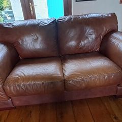 2 Seater Leather Couch.  Free To Take Away
