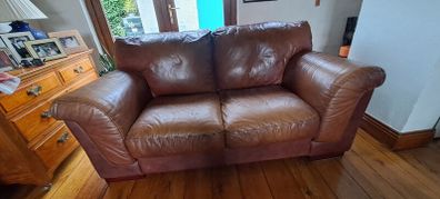 2 Seater Leather Couch.  Free To Take Away