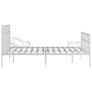 Bed Frame with Slatted Base White Metal 200x200 cm Image 3