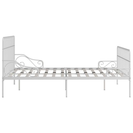 Bed Frame with Slatted Base White Metal 180x200 cm
