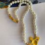 Saturn Pearl Necklace, Pearl Necklace,Gold and Silver color Image 2