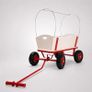Handcart heavy duty  holds  up to 180 kg Handcart Wood up to 180 kg 4 Profile Pneumatic Tyres Hand Trolley Transport Trolley All-Round Steel Tube Frame Red Garden Trolley Image 6