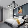 Industrial 3 Way Ceiling Light Chandelier Semi-Flush Mount E14 Base Black Metal Caged 3 Lights Ceiling Light Fixture for Bedroom Living Dining Room Hallway(Bulbs not Include) Image 2