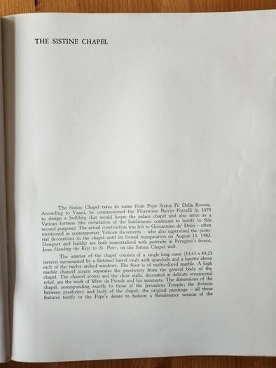 Michelangelo And Raphael In The Vatican. All The Sistinechapel, The Stanzas And The Loggias. First Edition Special Large Volume Paperback In Good Condition.