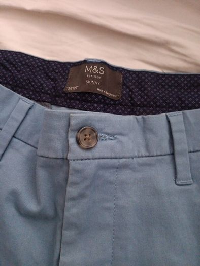 mens skinny chinos marks and spencer light blue