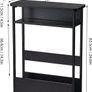 Narrow Side Table with Storage Shelf, 3 Tier Slim End Table Modern Sofa Table for Narrow and Small Spaces, 24.6 Inch Height Bedside Table Small Nightstand with Magazine Rack Space Saving-Black (FREE SHIPPING) Image 4