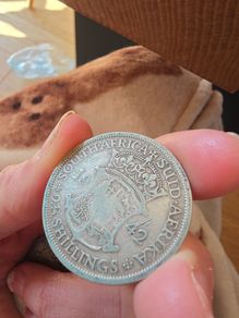 1942 South African Silver 2.5 Shillings - Stunning Natural Blue Toning
