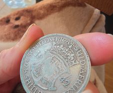 1942 South African Silver 2.5 Shillings - Stunning Natural Blue Toning