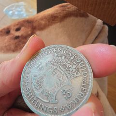 1942 South African Silver 2.5 Shillings - Stunning Natural Blue Toning
